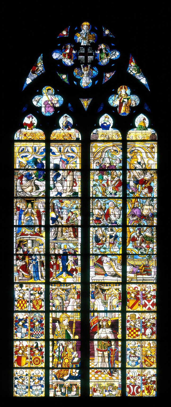Stained-glass window: Petrus- und Wurzel Jesse-Fenster, 1509