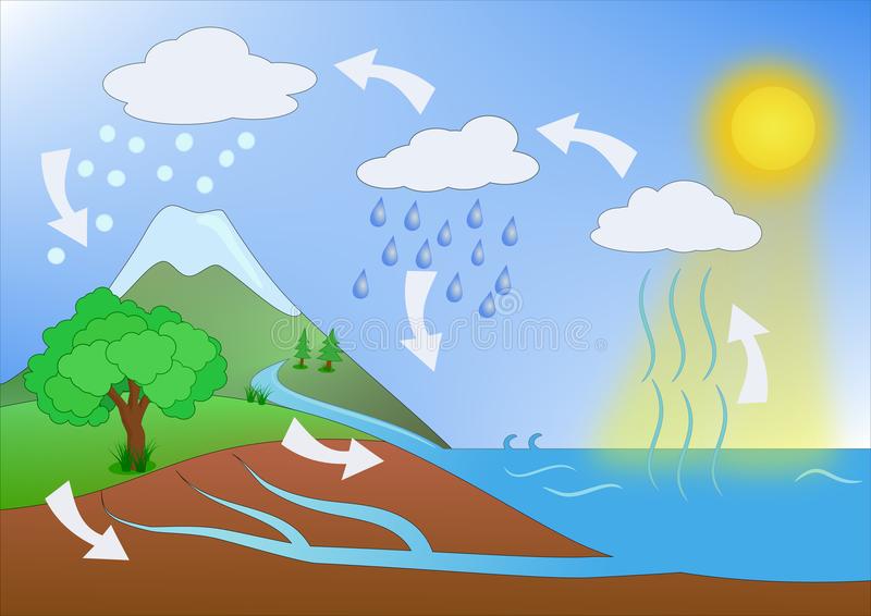 The Water Cycle by Josiah Prebil - Illustrated by https://www.dreamstime.com/ - Ourboox.com