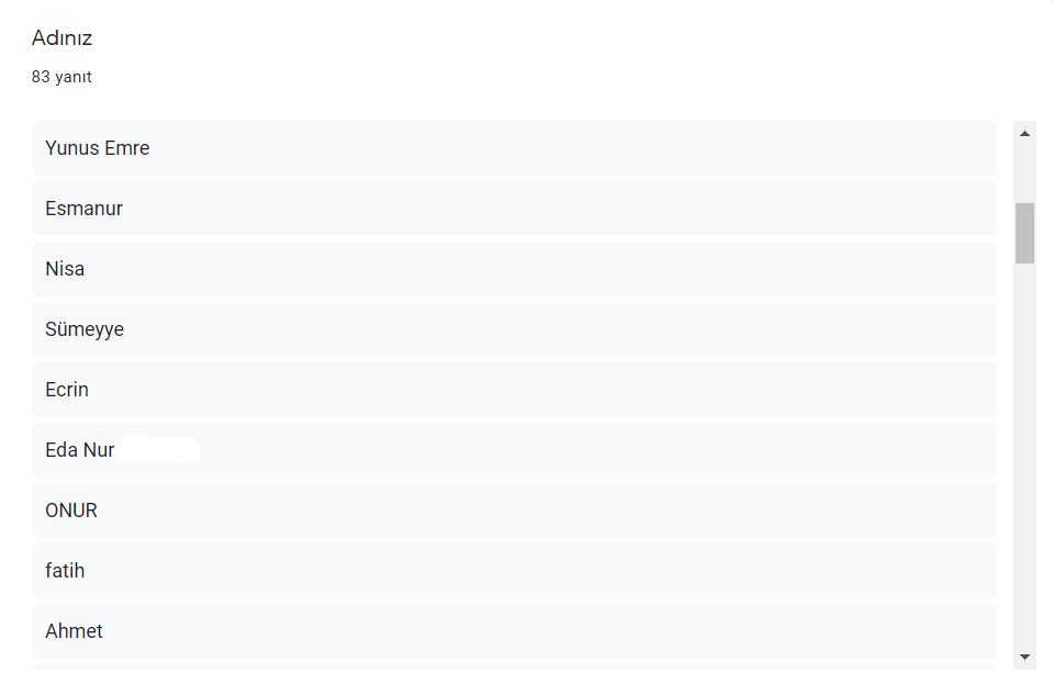 Proje Öğrenci Son Değerlendirme Anket Sonuçları by Güldane Aydın - Ourboox.com