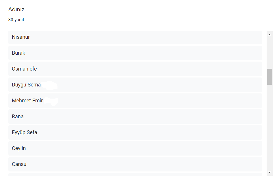 Proje Öğrenci Son Değerlendirme Anket Sonuçları by Güldane Aydın - Ourboox.com