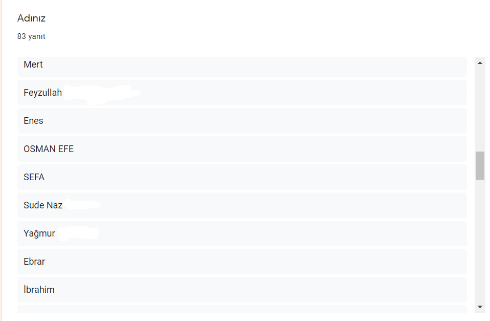 Proje Öğrenci Son Değerlendirme Anket Sonuçları by Güldane Aydın - Ourboox.com