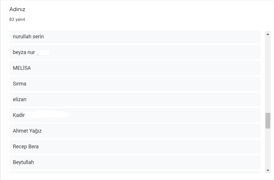 Proje Öğrenci Son Değerlendirme Anket Sonuçları by Güldane Aydın - Ourboox.com