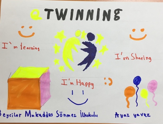 I’m learning, I’m sharing, I’m happy student posters by ANONİM  - Illustrated by  student posters - Ourboox.com