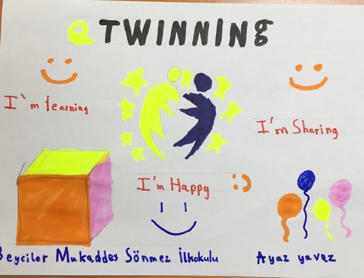 I’m learning, I’m sharing, I’m happy student posters by ANONİM  - Illustrated by  student posters - Ourboox.com