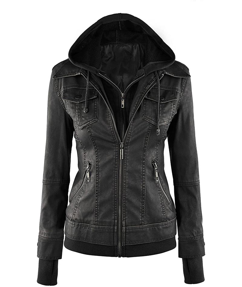Hooded Jacket by Helena Smith - Illustrated by Modern Leather Jacket - Ourboox.com
