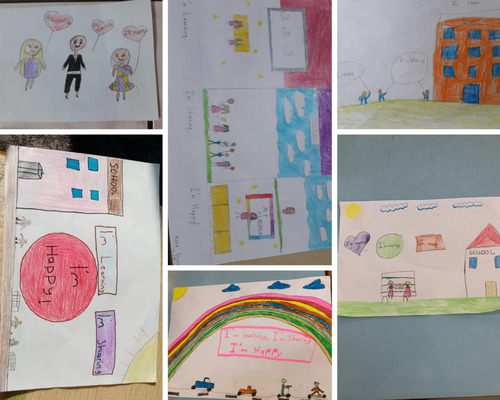 I’m learning, I’m sharing, I’m happy student posters by ANONİM  - Illustrated by  student posters - Ourboox.com