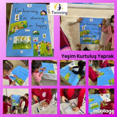 I’m learning, I’m sharing, I’m happy student posters by ANONİM  - Illustrated by  student posters - Ourboox.com