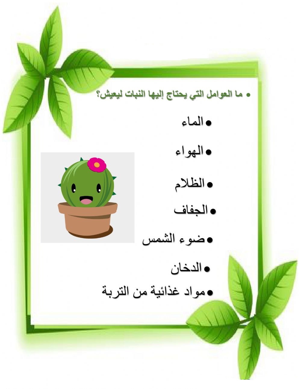 احتياجات نمو النبات