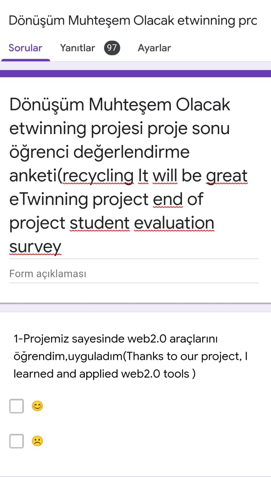 PROJE SONU ÖĞRENCİ ANKETİ by hilalbudakkurt - Ourboox.com