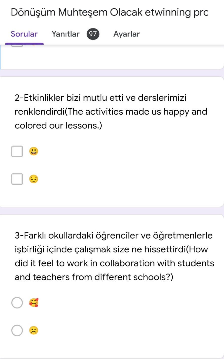 PROJE SONU ÖĞRENCİ ANKETİ by hilalbudakkurt - Ourboox.com