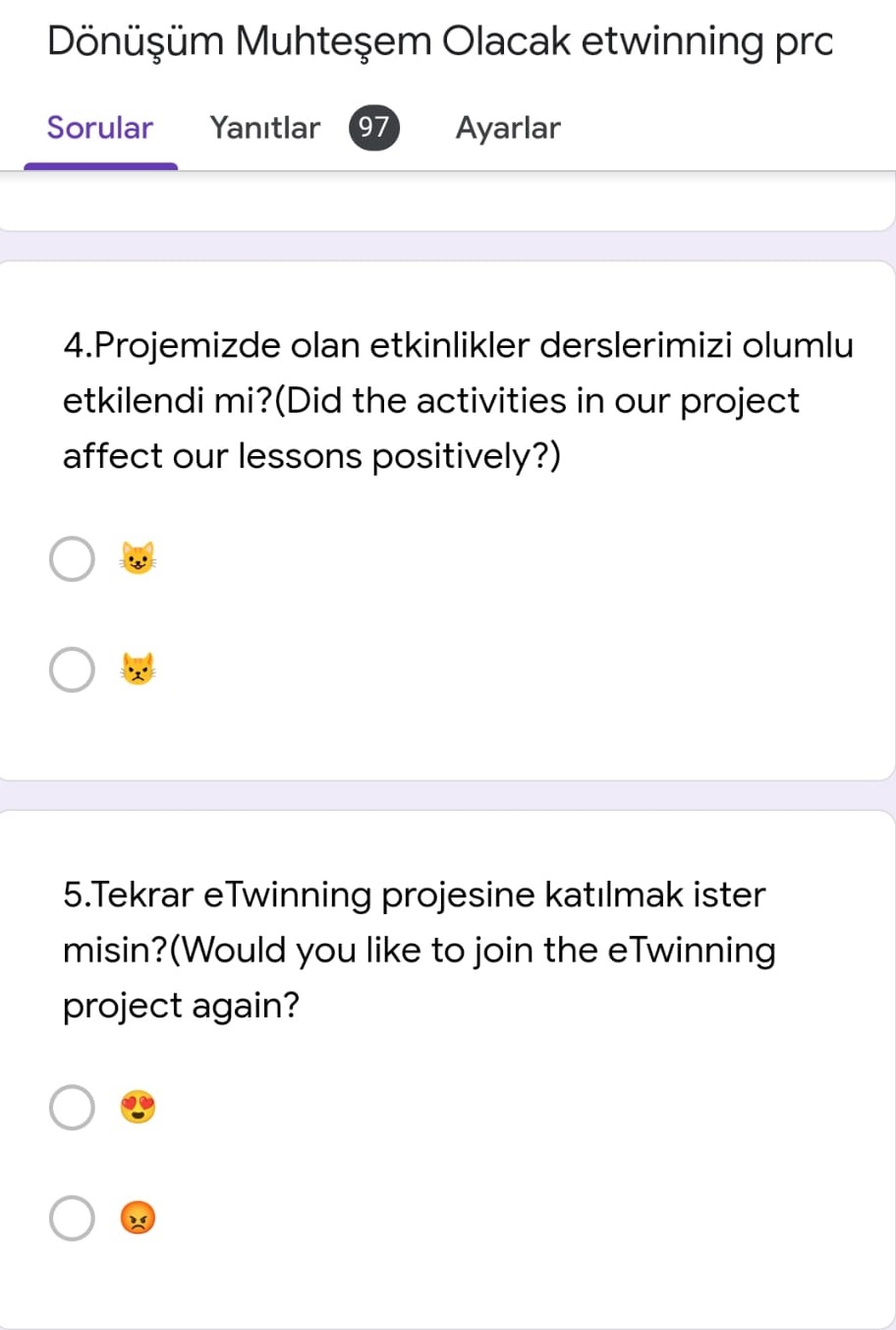 PROJE SONU ÖĞRENCİ ANKETİ by hilalbudakkurt - Ourboox.com
