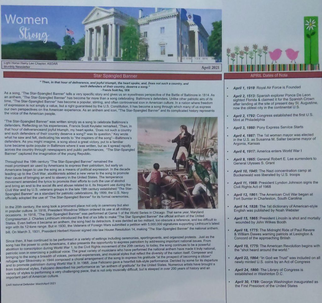 Light Horse Harry Lee Chapter Scrapbook 2020-2021 by Karen Baber - Ourboox.com