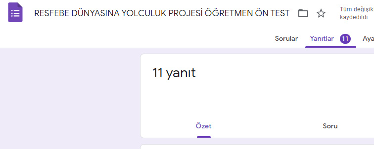RESFEBE DÜNYASINA YOLCULUK PROJESİ ÖĞRETMEN ÖN TEST ANALİZ by ZELİHA - Ourboox.com
