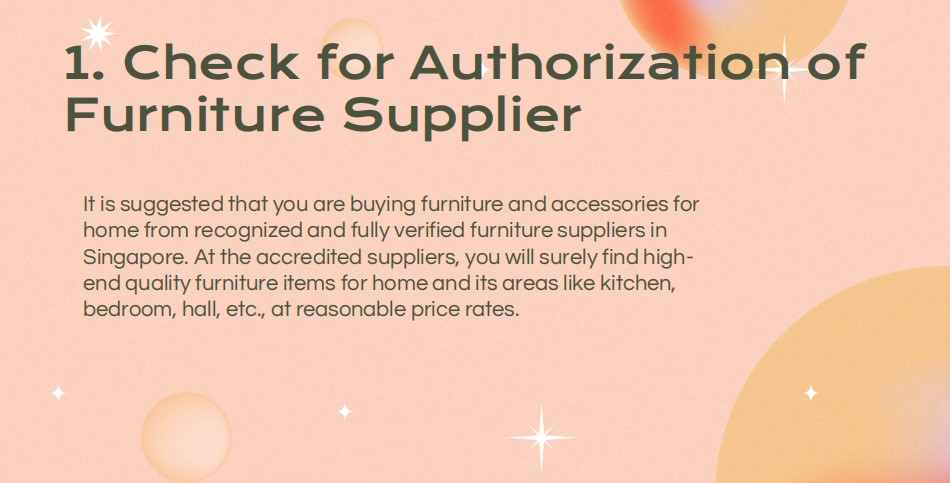 Authorization of Furniture Supplier